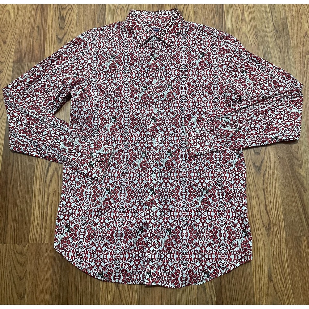 David Smith Shirt Mens Extra Large Ornamental Print Novelty 100% Cotton